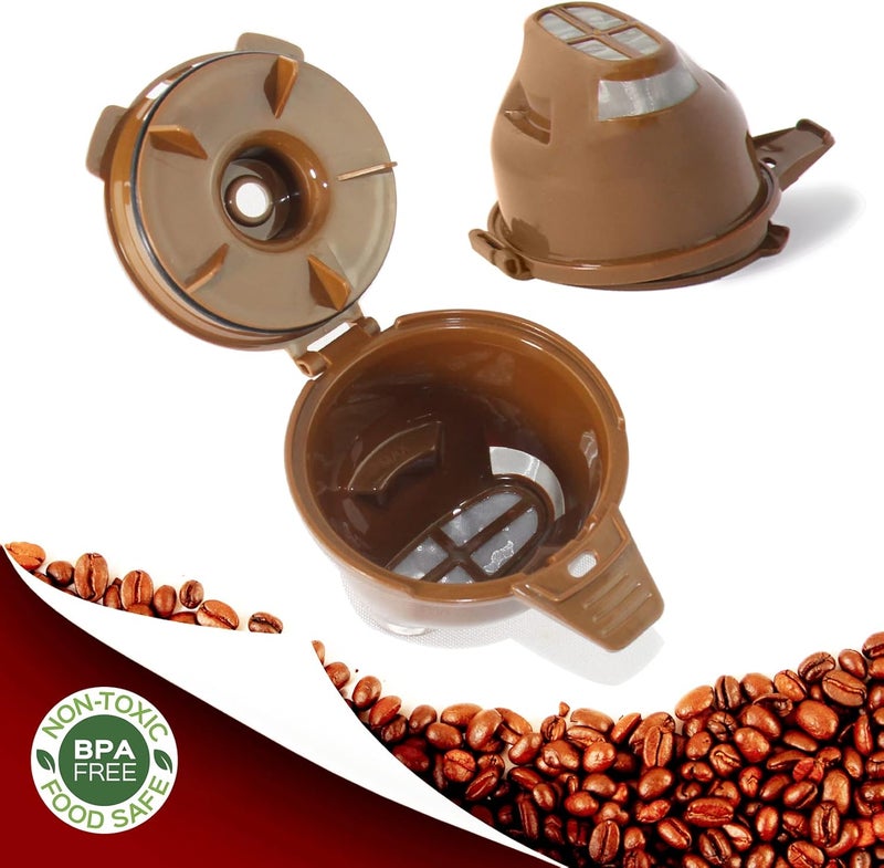Cestlaive 2-Pack Single Serve Ground coffee Brew Basket for Hamiltion FlexBrew Coffee Maker Models 49974 49975 49976 49979 49957 49954 49947 49940 49950 49966 49968 Filter Part, Brown - Image 5